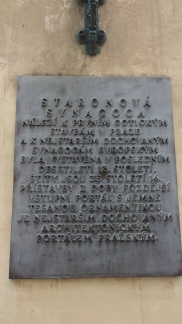 Tarja de Sinagoga en Praga